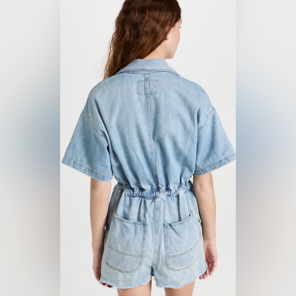 NWT R13 Mick Romper Toni Blue Medium Distressed Denim Blue Jean $745 SS - Picture 4 of 16